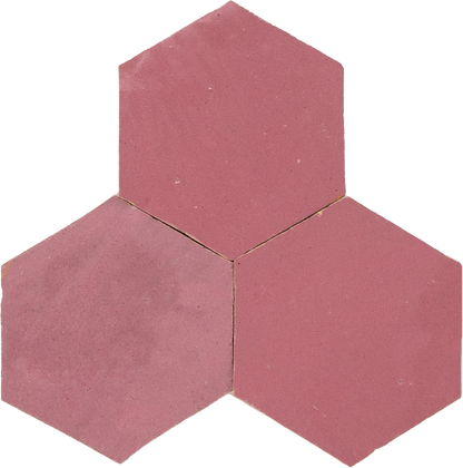 Zellige Rose Vieux Hexagone