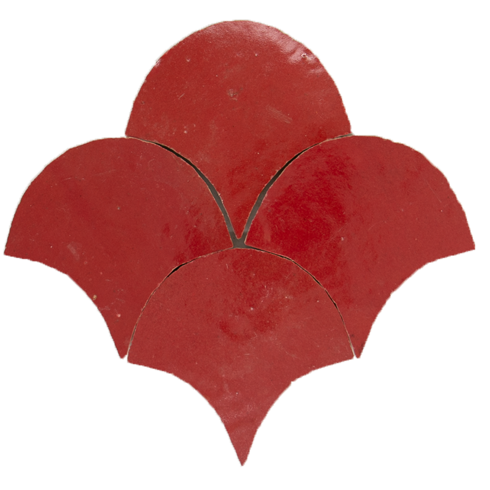 Zellige Rouge Sang Poisson Echelles