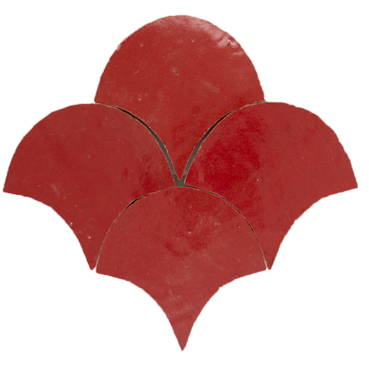 Zellige Rouge Sang Poisson Echelles