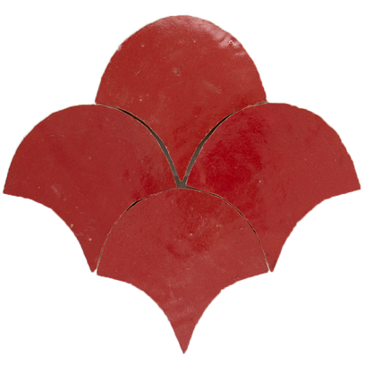 Zellige Rouge Sang Poisson Echelles