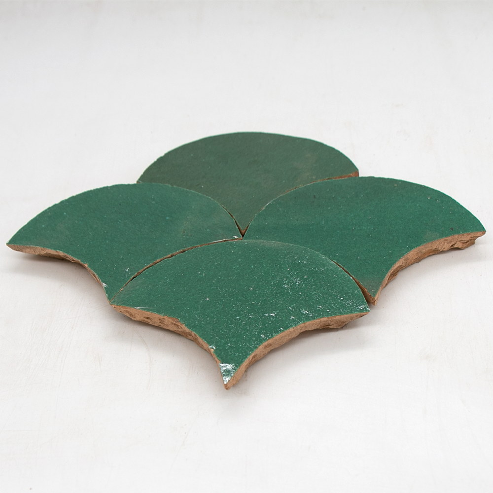 Zellige Vert Foncee Poisson Echelles