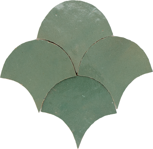 Zellige Vert Gris Poisson Echelles