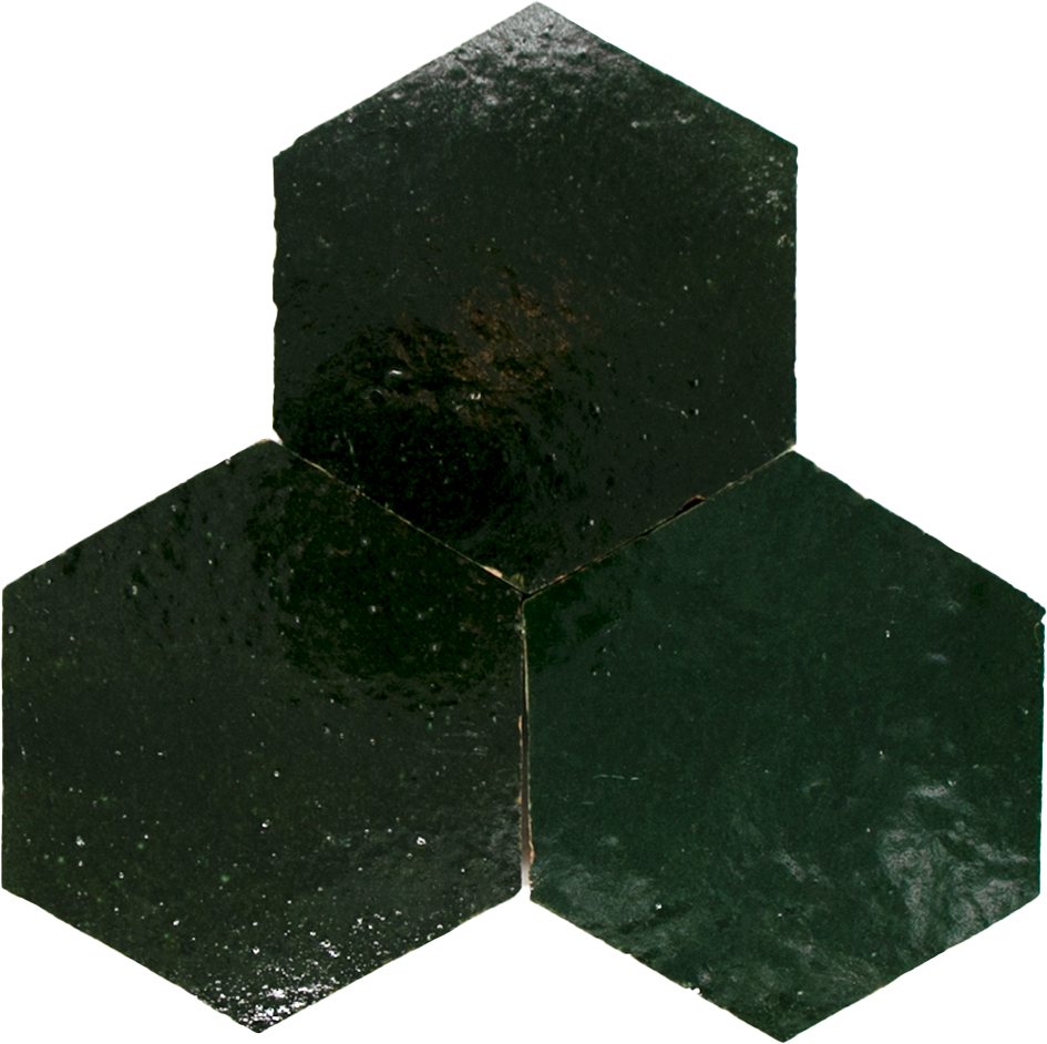 Zellige Vert Mousse Hexagone