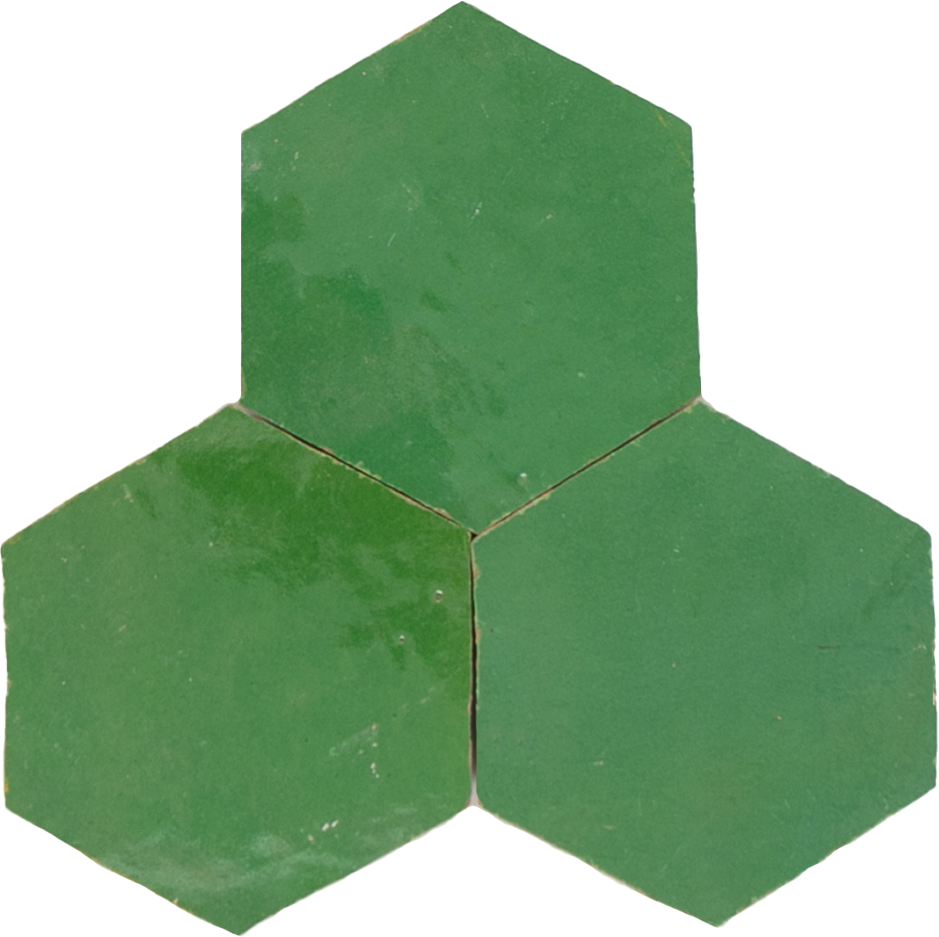 Zellige Vert Pomme Hexagone