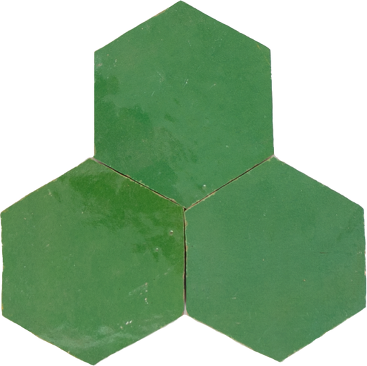 Zellige Vert Pomme Hexagone