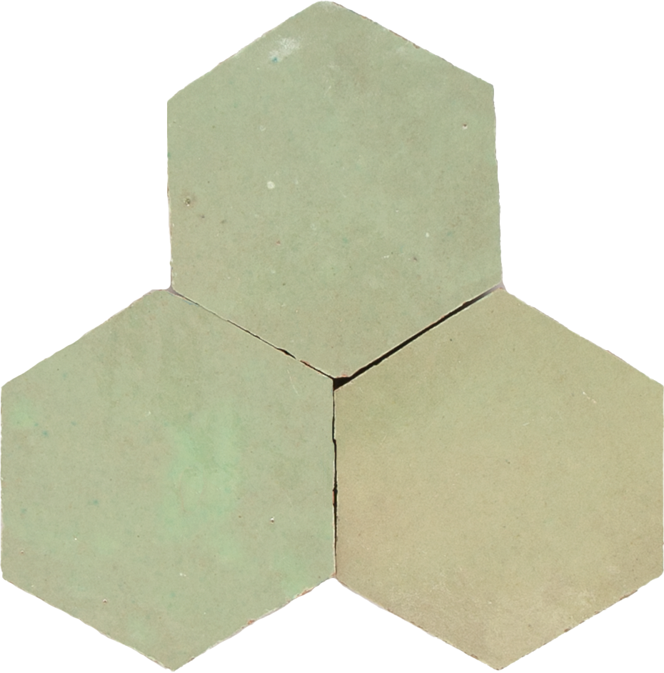 Zellige Vert Vieux Hexagone
