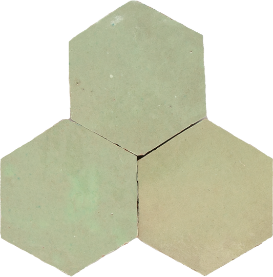 Zellige Vert Vieux Hexagone