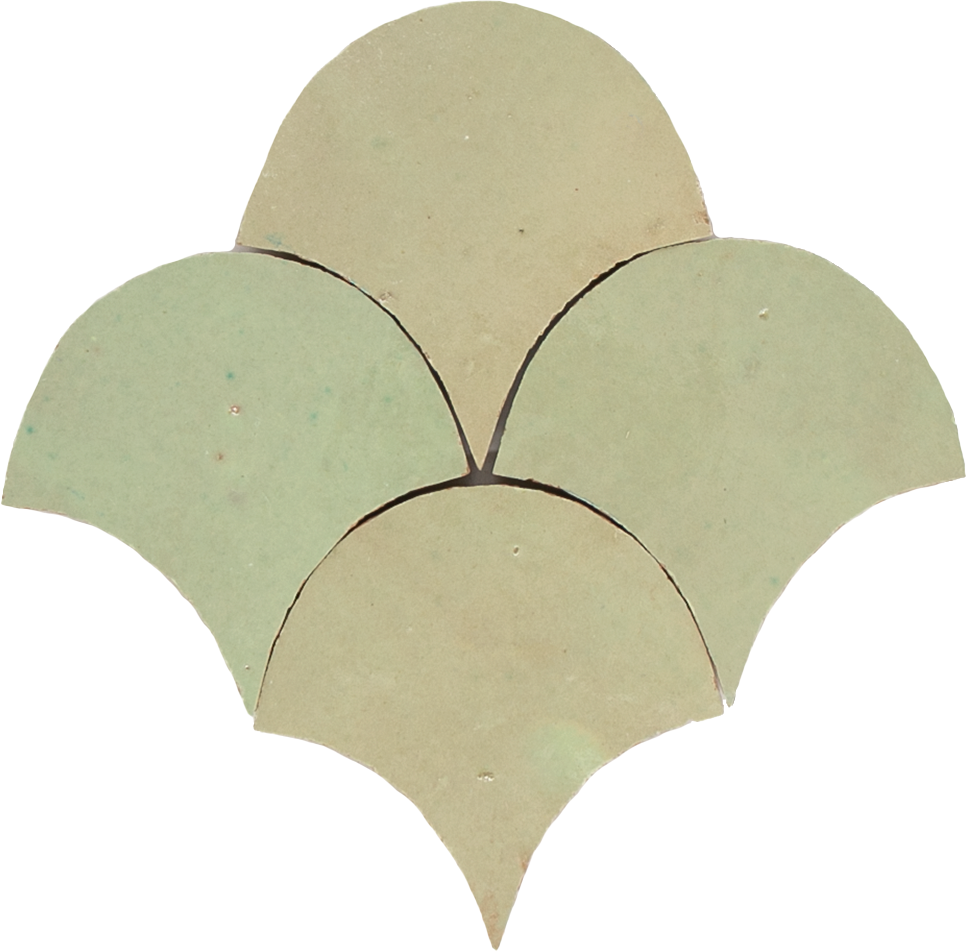 Zellige Vert Vieux Poisson Echelles