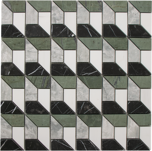 Mosaic 3D Grey Green