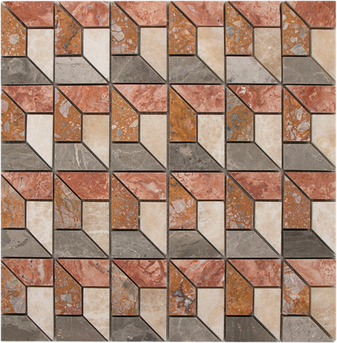 Mosaic 3D Cream Red
