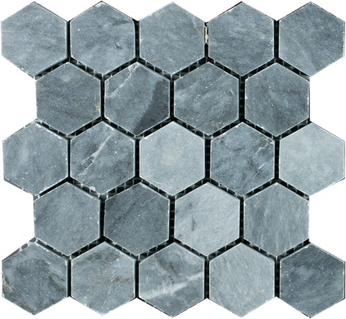 MINI SAM Mosaic Hexagon Plain Blue Stone