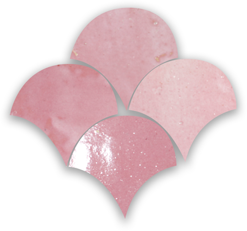 Zellige Rose Vieux Poisson Echelles 5x5cm