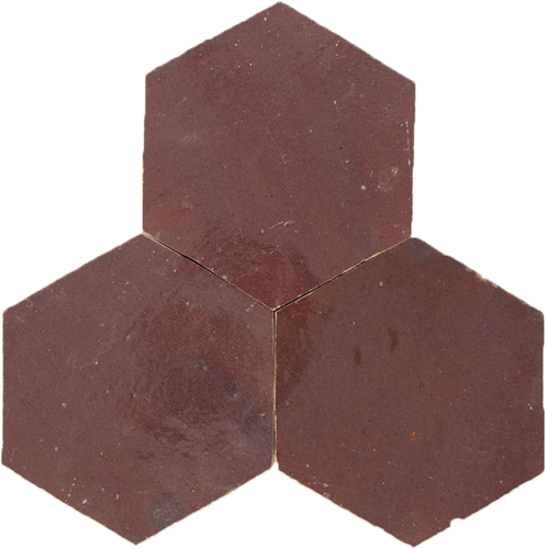 Zellige Aubergine Clair Hexagone