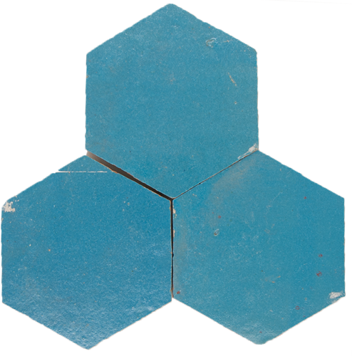 SAM Zellige Bleu Ciel Hexagone