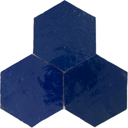 Zellige Bleu Foncee Hexagone