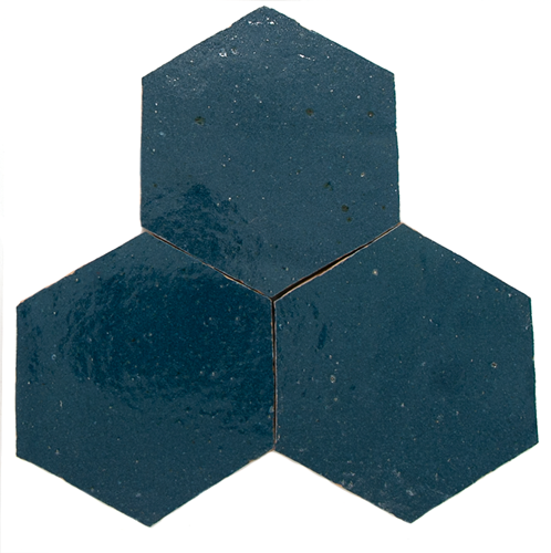 Zellige Bleu Marine Hexagone