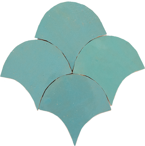 Zellige Bleu Celeste Mat Poisson Echelles 5x5cm