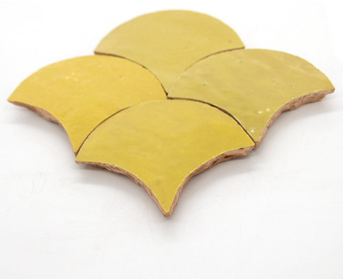 SAM Zellige Citron Poisson Echelles 10x10cm