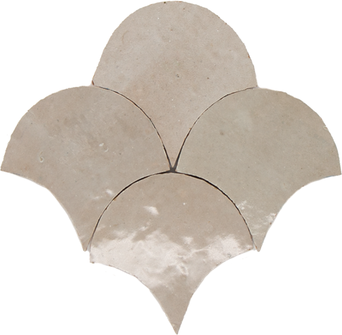 Zellige Ecru Poisson Echelles 10x10cm