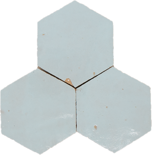 Zellige Glacier Bleu Hexagone