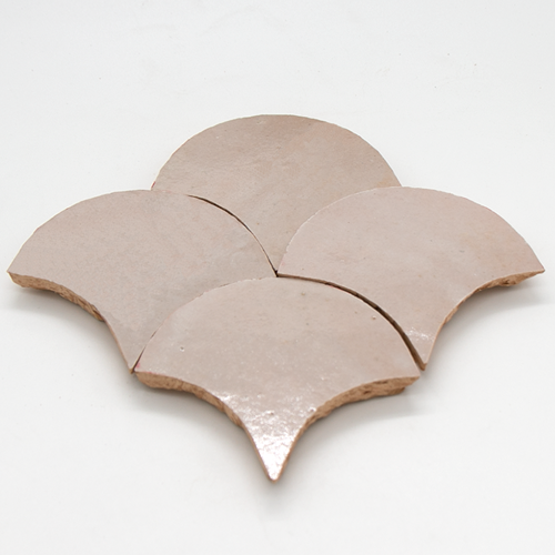 SAM Zellige Gris Rose Poisson Echelles 10x10cm