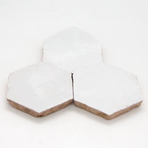 SAM Zellige Neige Blanc Hexagone