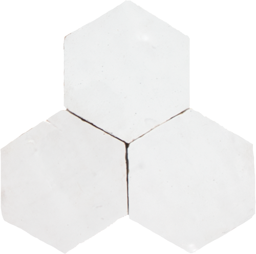 Zellige Neige Blanc Hexagone