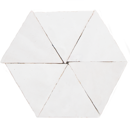 Zellige Neige Blanc Triangle