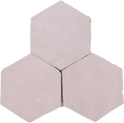 Zellige Pastel Rose Hexagone