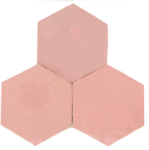 Zellige Rose Doux Hexagone