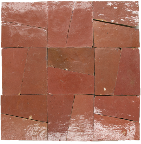 Zellige Rose Rouge Oblique