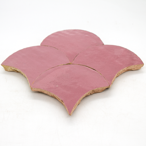 SAM Zellige Rose Vieux Poisson Echelles 10x10cm