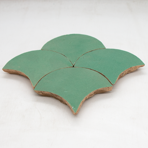 SAM Zellige Turquoise Poisson Echelles 10x10cm