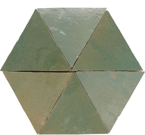Zellige Vert Gris Triangle