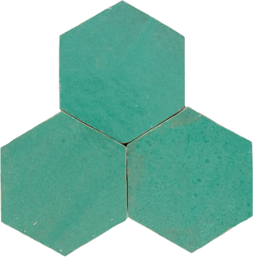 Zellige Vert Turquoise Hexagone